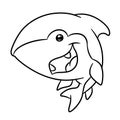 Little shark animal character coloring page cartoon illustration Royalty Free Stock Photo