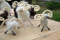 Little sheeps, wool handmade toy Royalty Free Stock Photo