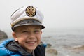 Little ship boy and sea Royalty Free Stock Photo