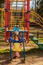 Little sisters playing on playground Royalty Free Stock Photo