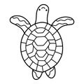 Little smiling turtle doodle stock vector illustration