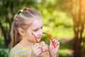 Little smily girl in cool sunglasses Royalty Free Stock Photo