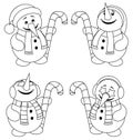 Little Snowman Line Art