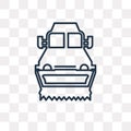 Little Snowplow vector icon isolated on transparent background,