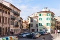 Little square Piazzetta Portichetti in Verona city Royalty Free Stock Photo