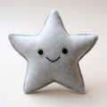 Little Star Cute And Dreamy Gray Felt Star Toy With Smiley Face
