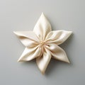 Little Star: 3d Light Fabric Flower With Beige Petals And Gold Edge Mockup