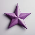 Little Star: Elegant Purple Leather Object On White Background