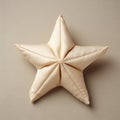 Little Star: Ivory Beige Starshaped Pillow In Classic Still-life Style