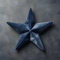 Little Star: Meticulous Photorealistic Blue Fabric Star On Gray Surface