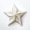Little Star: Meticulous Photorealistic Still Life Of A White Silk Star Royalty Free Stock Photo