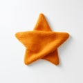 Little Star: Orange Knitted Cashmere Star On Clean Background