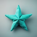 Little Star: Origami Design Starfish On Grey Background