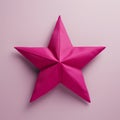 Little Star: Origami Paper Star On Pink Background Photo Copy