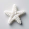 Little Star: White Fluffy Starfish On A Clean Background