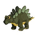 Little stegosaurus. Cartoon dinosaur picture. Cute dinosaurs character. Flat vector illustration isolated on white Royalty Free Stock Photo