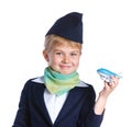 Little stewardess Royalty Free Stock Photo