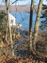 A little stream feeds a lake in the fall