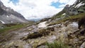 Little stream flowing in idyllic uncontaminated environment