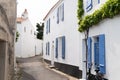 Little street with white houses in France Ile de Noirmoutier