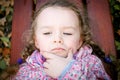 Little stubborn girl Royalty Free Stock Photo