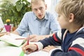 Little student doing homework Royalty Free Stock Photo