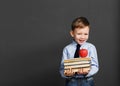 Little student holding books Royalty Free Stock Photo