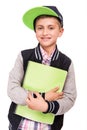 Little student holding books Royalty Free Stock Photo