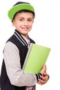 Little student holding books Royalty Free Stock Photo