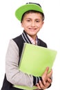 Little student holding books Royalty Free Stock Photo