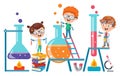 Little Students Doing Chemical Experiment