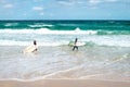 Little surfers at Bondi Beach Royalty Free Stock Photo