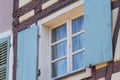 A little swallow on a French window Royalty Free Stock Photo