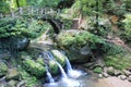 A waterfalls in the Little Switzerland of Luxembourg, Mullerthal Royalty Free Stock Photo