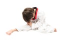 Little tae kwon do boy martial art warm up Royalty Free Stock Photo