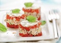 Little tart made of shrimps Royalty Free Stock Photo