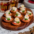 Little Tarts of Salmon, Cheese and Egg