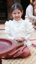 Little thai girl in a traditional costume Royalty Free Stock Photo
