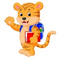 Little tiger goes to school Royalty Free Stock Photo