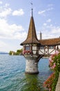 Little tower in the lake Thun of Oberhofen Castle