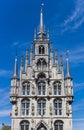 Little towers on the facade of the historic town hall in Gouda