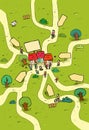 Little town cartoon map