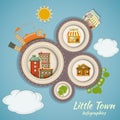 Little Town Infographics Royalty Free Stock Photo