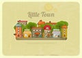 Little Town Retro Background