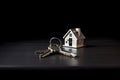 Little toy house with keys, concept of real estate. Realtor. AI generative
