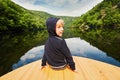 Little traveler on the boat