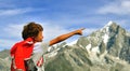 Little traveller at the top, Chamonix Royalty Free Stock Photo