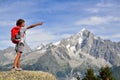 Little traveller at the top, Chamonix Royalty Free Stock Photo