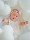 Little treasure. Family. Child care. Childrens day. Sweet little baby. New life and birth. Portrait of happy little Royalty Free Stock Photo