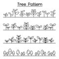 Little Tree pattern Landscape , shrub background vector llustration